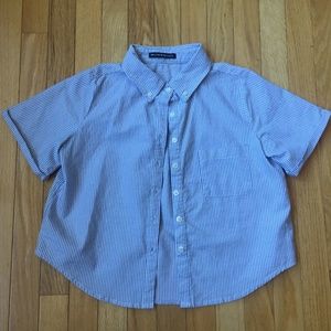 Brandy Melville Peyton Oxford Blue Striped Shirt